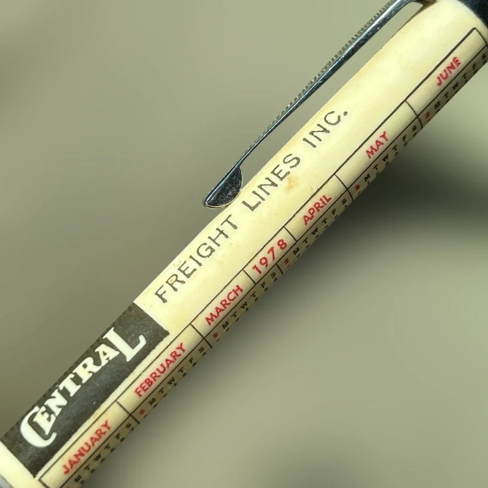 VTG 1978 DUROLITE Lindy Central Freight Line Mechanical Pencil Train USA 70s GUC